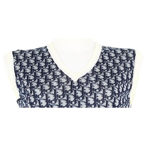 blue dior monogram top|pre owned christian Dior.